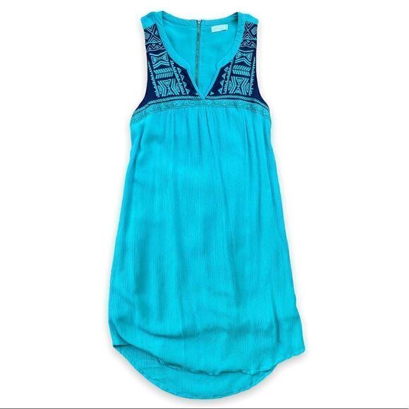 GENTLE Fawn Open Back Teal Embroidered Dress - Picture 12 of 13